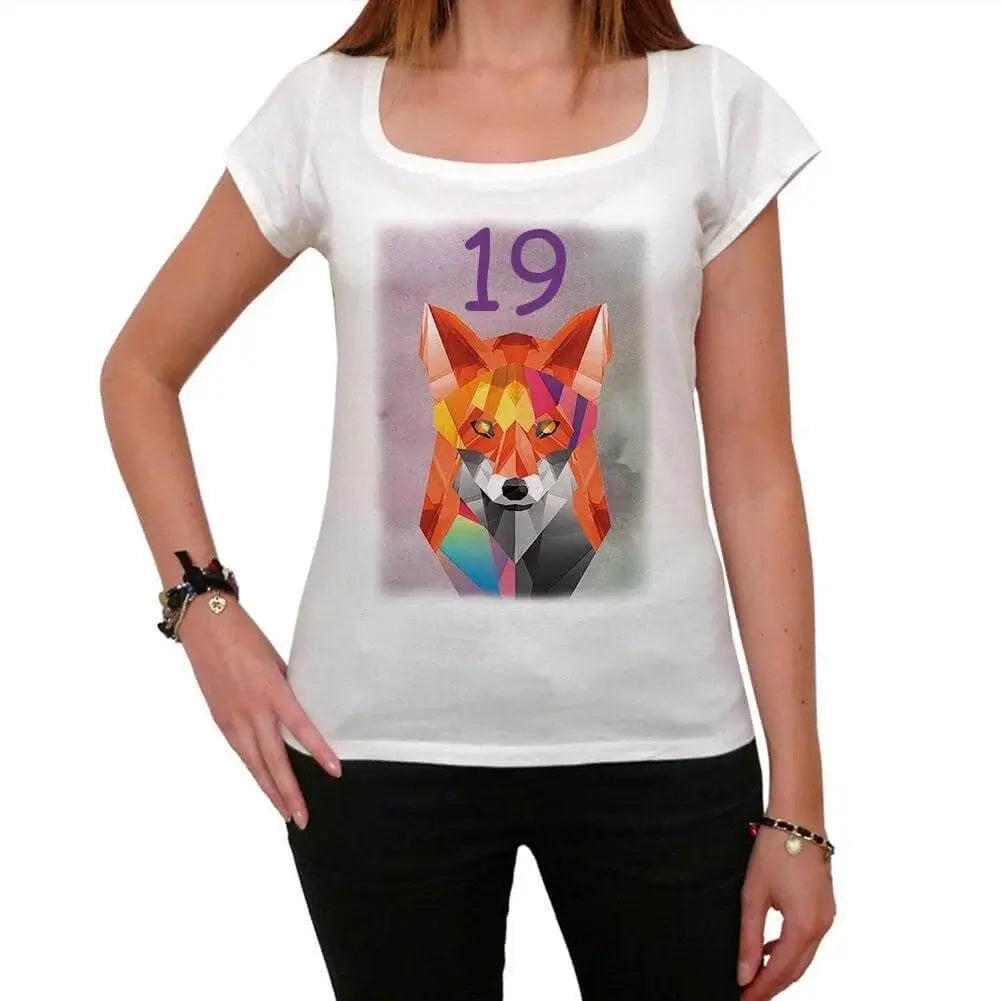 Women's Graphic T-Shirt Geometric Fox 19 19th Birthday Anniversary 19 Year Old Gift 2005 Vintage Eco-Friendly Ladies Short Sleeve Novelty Tee