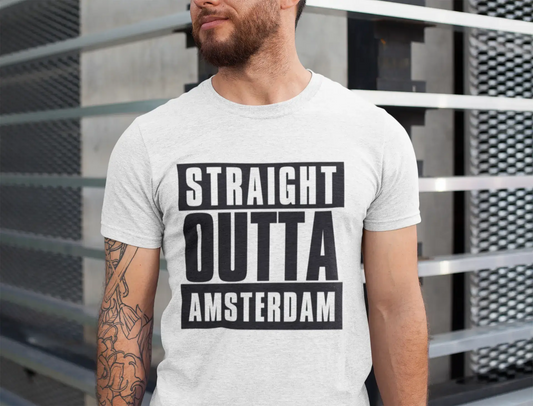 Straight Outta Amsterdam, Men's Short Sleeve Round Neck T-shirt 00027