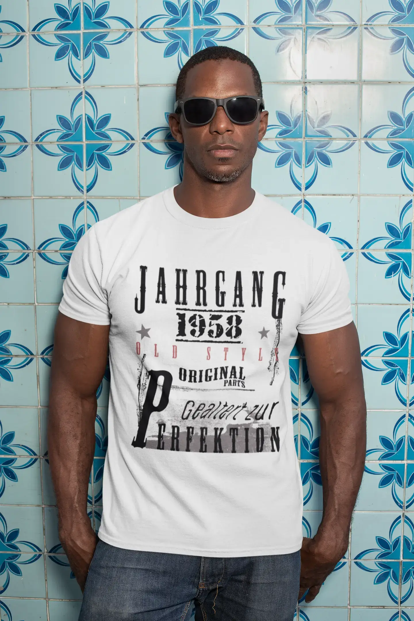 Jahrgang Birthday 1958, Men's Short Sleeve Round Neck T-shirt, gift t-shirt 00350