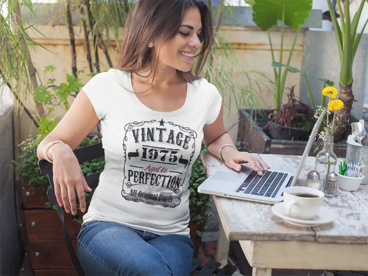 1975 Vintage Aged to Perfection Women's T-shirt White Birthday Gift 00491