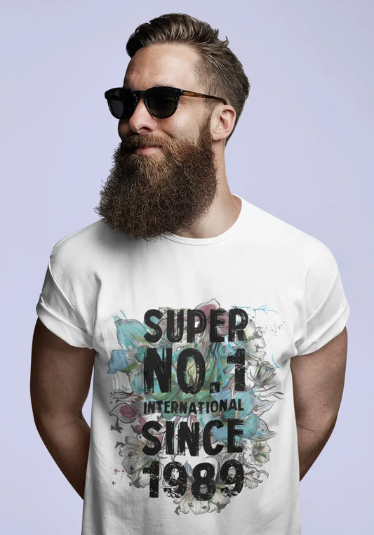 1989, Super No.1 Since 1989 Men's T-shirt White Birthday Gift 00507
