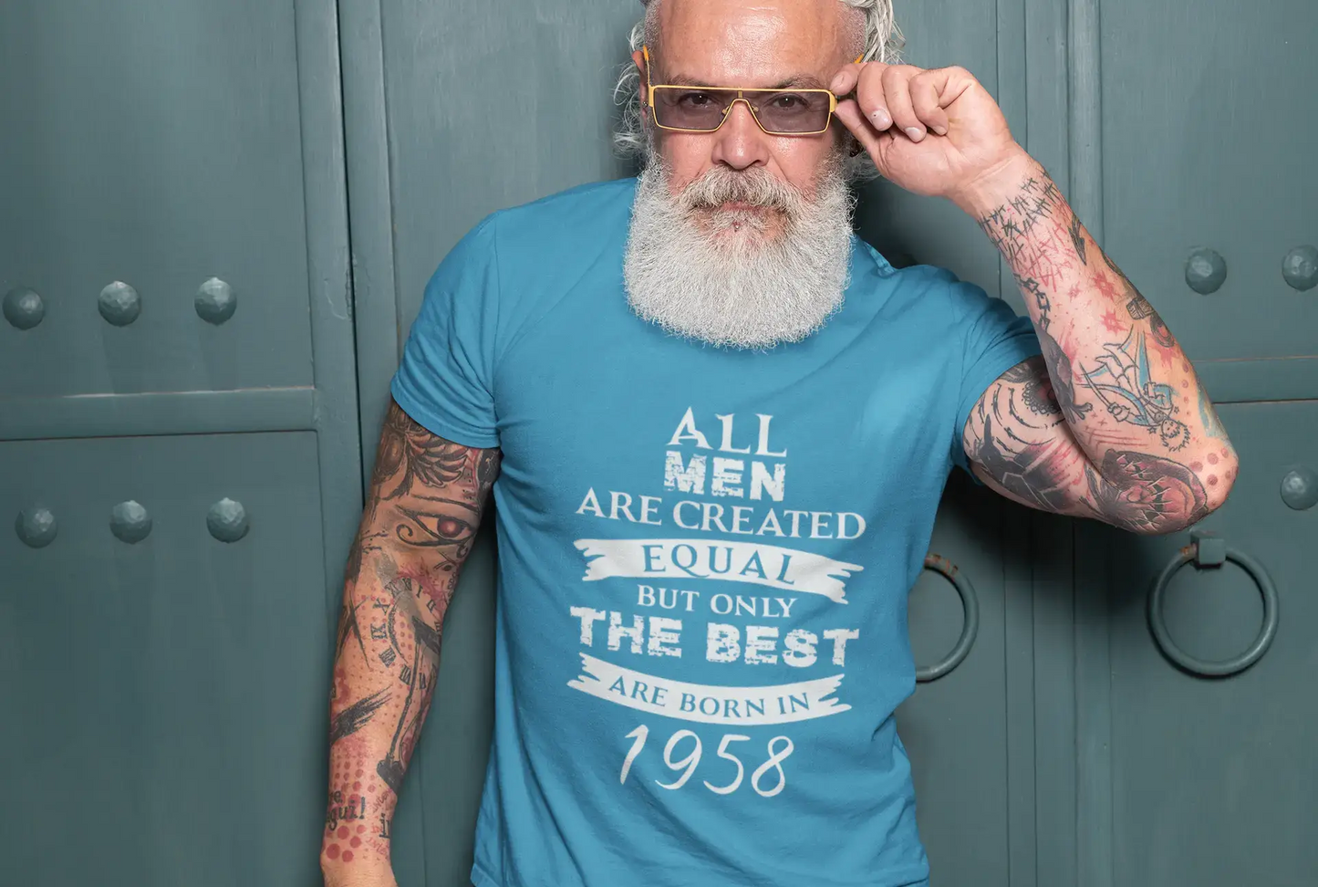 1958, Only the Best are Born in 1958 Men's T-shirt Blue Birthday Gift 00511