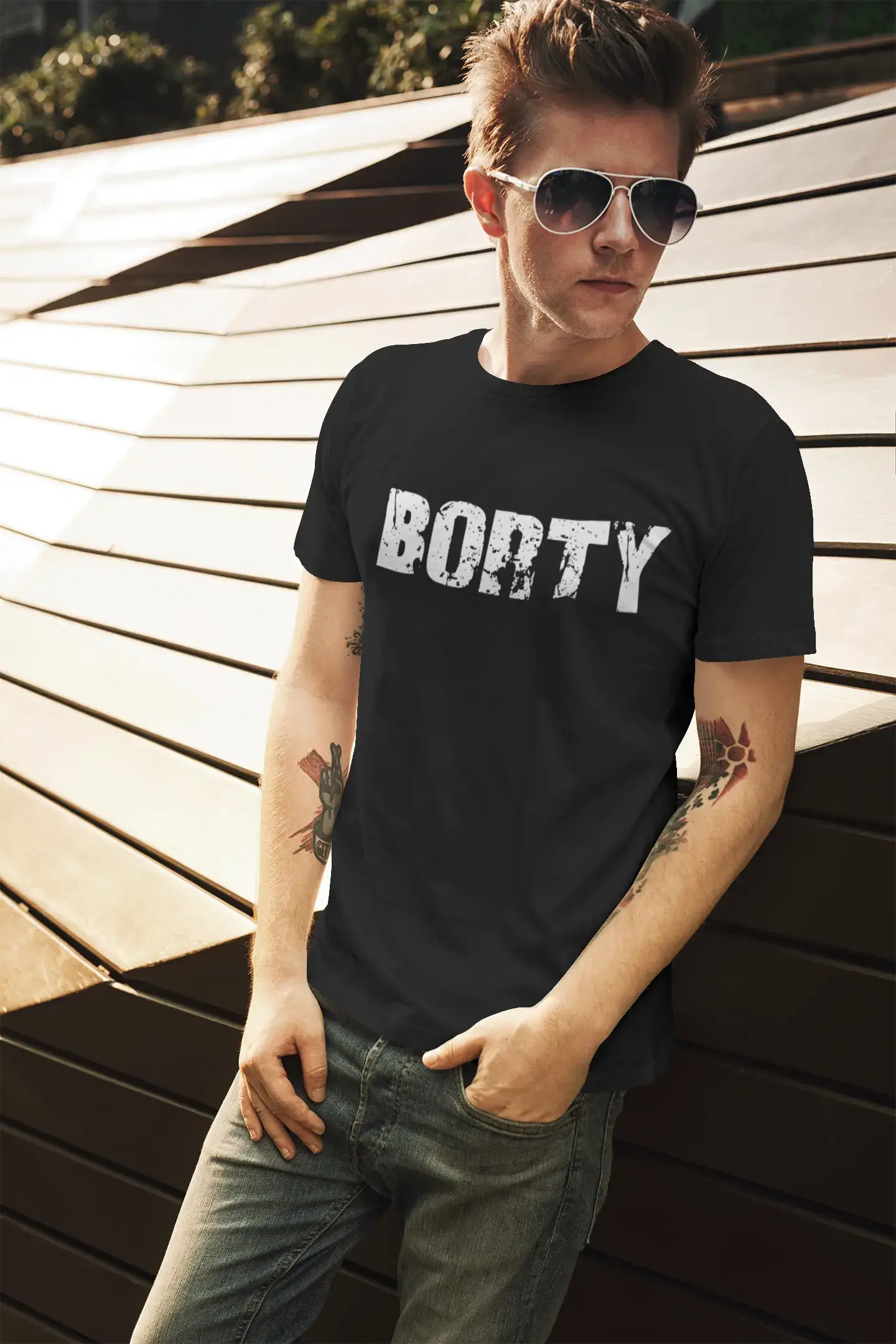 borty Men's Retro T shirt Black Birthday Gift 00553