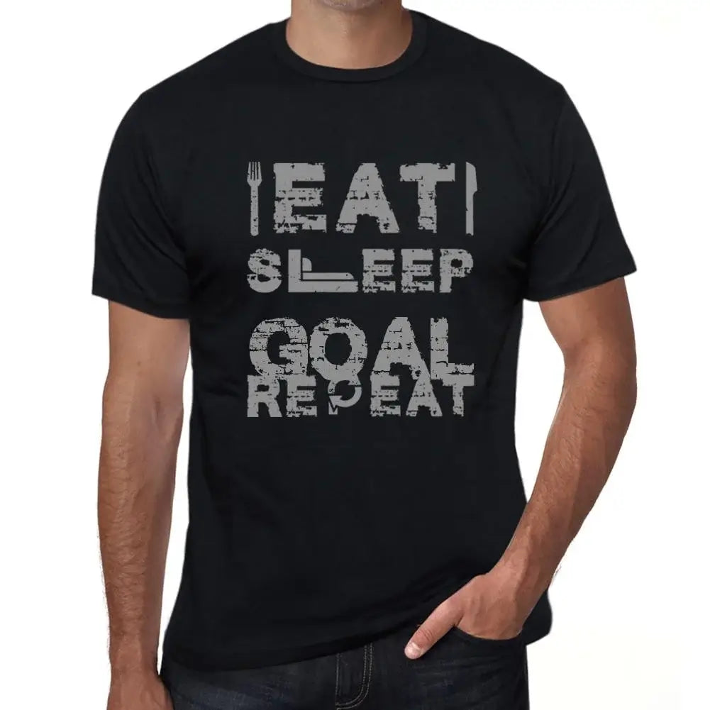 Men's Graphic T-Shirt Eat Sleep Goal Repeat Eco-Friendly Limited Edition Short Sleeve Tee-Shirt Vintage Birthday Gift Novelty