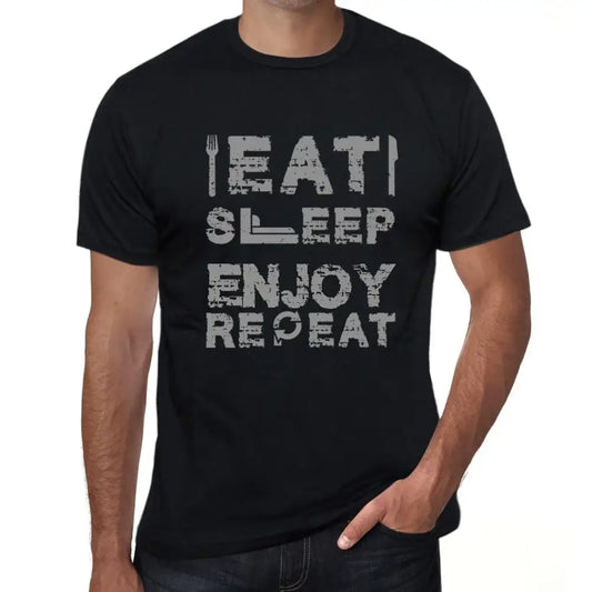 Men's Graphic T-Shirt Eat Sleep Enjoy Repeat Eco-Friendly Limited Edition Short Sleeve Tee-Shirt Vintage Birthday Gift Novelty