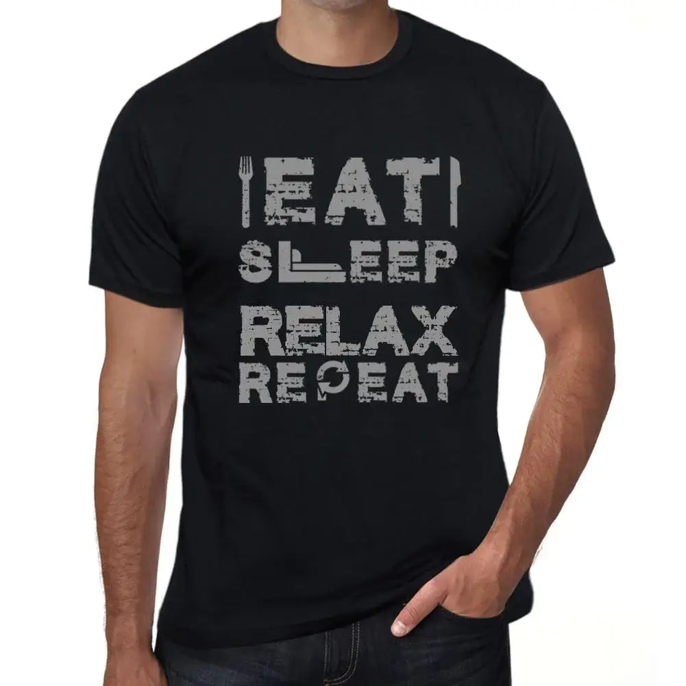 Men's Graphic T-Shirt Eat Sleep Relax Repeat Eco-Friendly Limited Edition Short Sleeve Tee-Shirt Vintage Birthday Gift Novelty