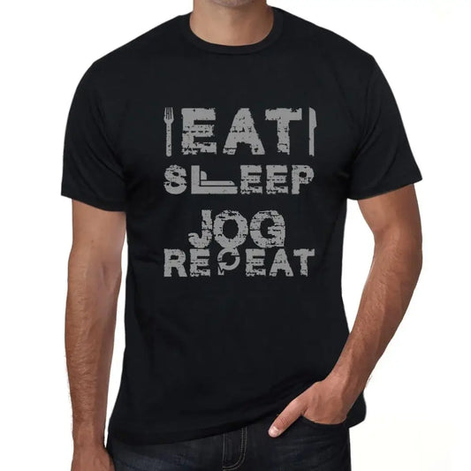 Men's Graphic T-Shirt Eat Sleep Jog Repeat Eco-Friendly Limited Edition Short Sleeve Tee-Shirt Vintage Birthday Gift Novelty