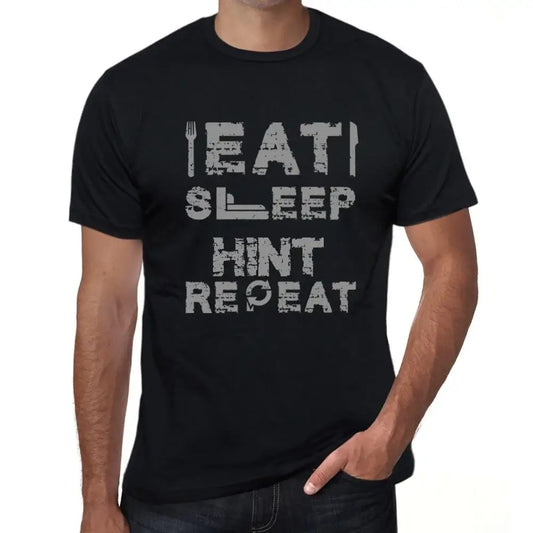 Men's Graphic T-Shirt Eat Sleep Hint Repeat Eco-Friendly Limited Edition Short Sleeve Tee-Shirt Vintage Birthday Gift Novelty