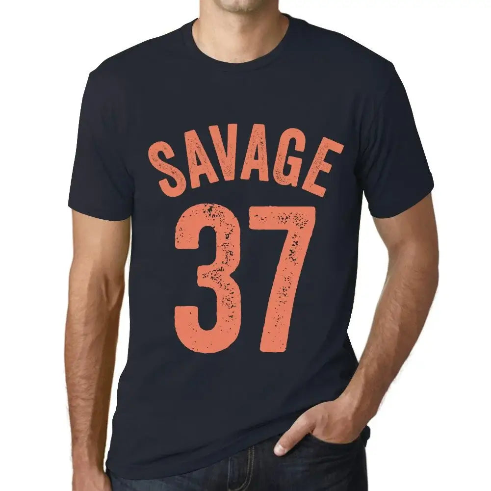 Men's Graphic T-Shirt Savage 37 37th Birthday Anniversary 37 Year Old Gift 1987 Vintage Eco-Friendly Short Sleeve Novelty Tee