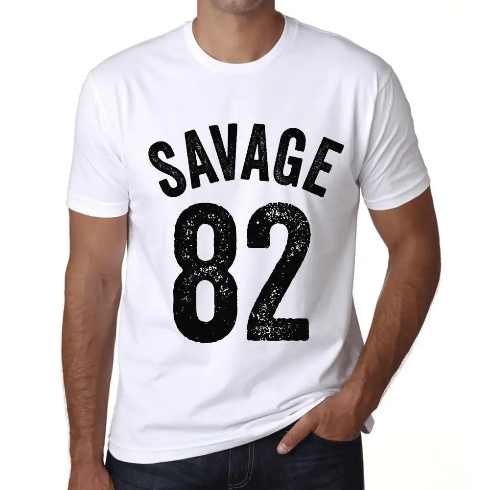 Men's Graphic T-Shirt Savage 82 82nd Birthday Anniversary 82 Year Old Gift 1942 Vintage Eco-Friendly Short Sleeve Novelty Tee