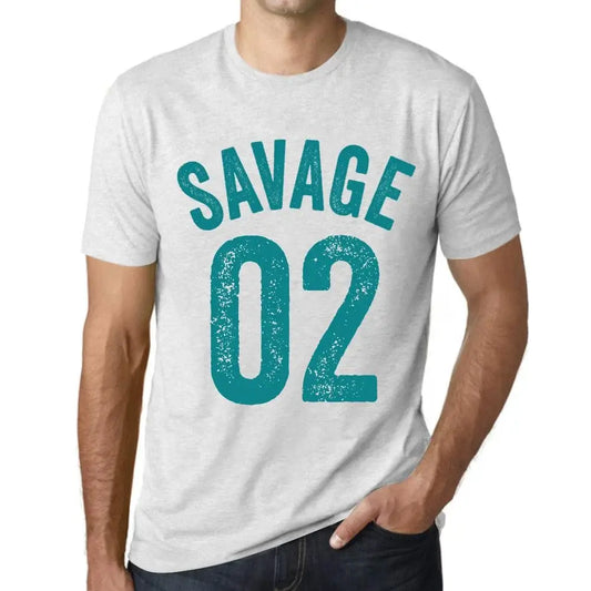 Men's Graphic T-Shirt Savage 02 2nd Birthday Anniversary 2 Year Old Gift 2022 Vintage Eco-Friendly Short Sleeve Novelty Tee