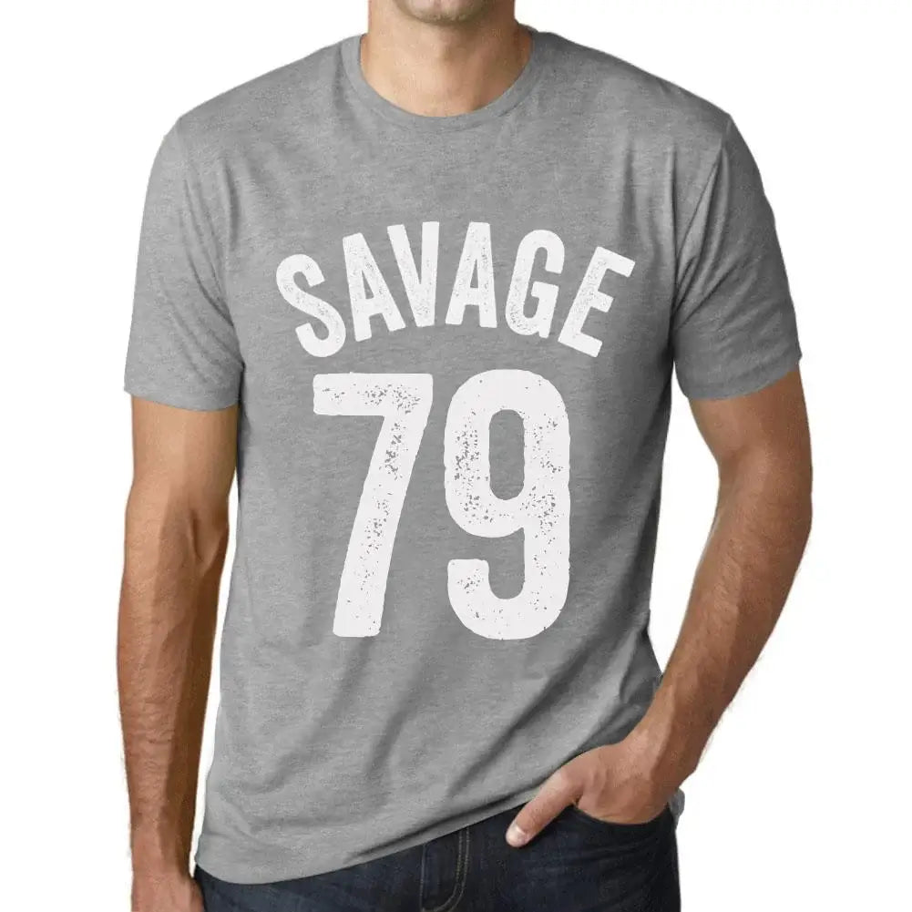 Men's Graphic T-Shirt Savage 79 79th Birthday Anniversary 79 Year Old Gift 1945 Vintage Eco-Friendly Short Sleeve Novelty Tee