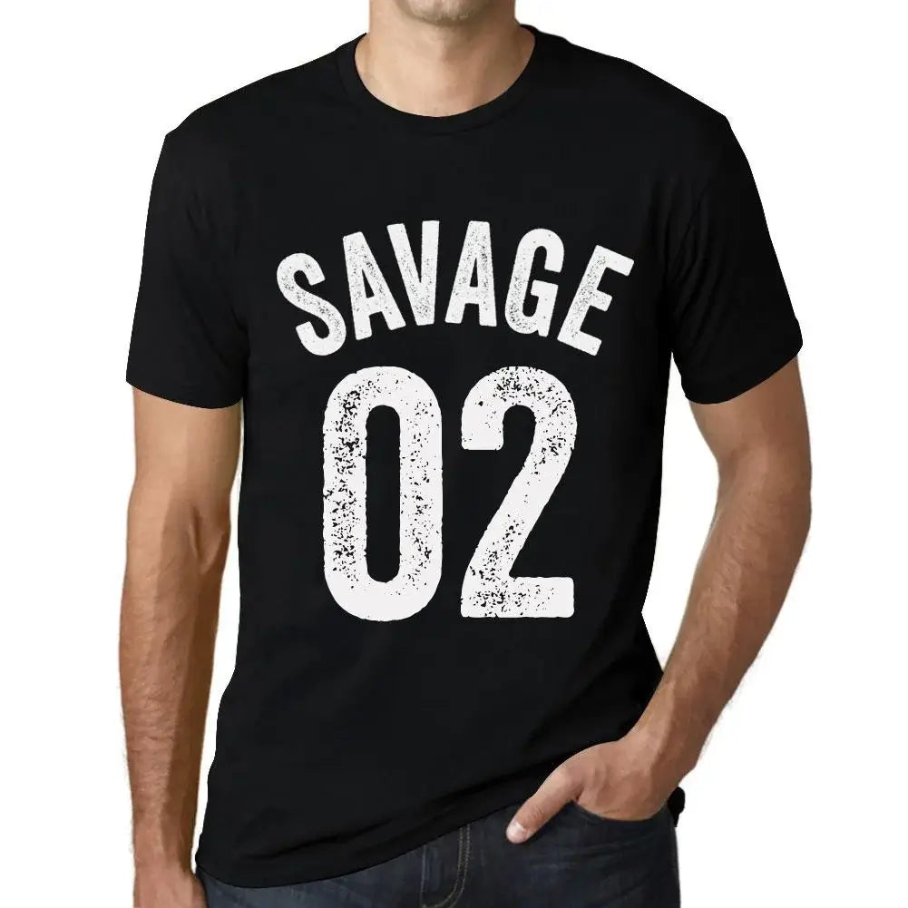 Men's Graphic T-Shirt Savage 02 2nd Birthday Anniversary 2 Year Old Gift 2022 Vintage Eco-Friendly Short Sleeve Novelty Tee