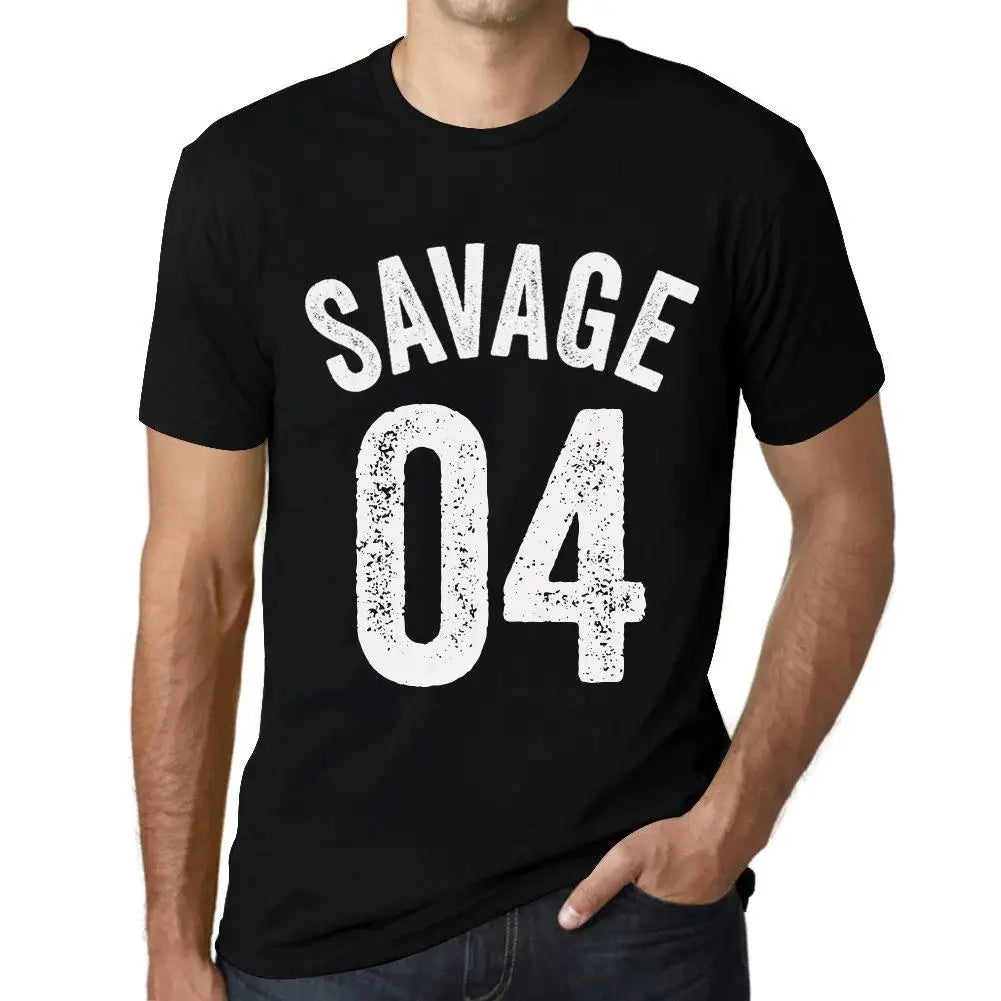 Men's Graphic T-Shirt Savage 04 4th Birthday Anniversary 4 Year Old Gift 2020 Vintage Eco-Friendly Short Sleeve Novelty Tee