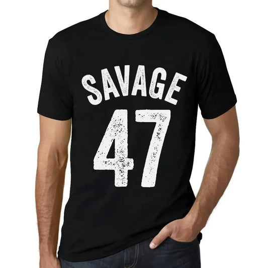 Men's Graphic T-Shirt Savage 47 47th Birthday Anniversary 47 Year Old Gift 1977 Vintage Eco-Friendly Short Sleeve Novelty Tee