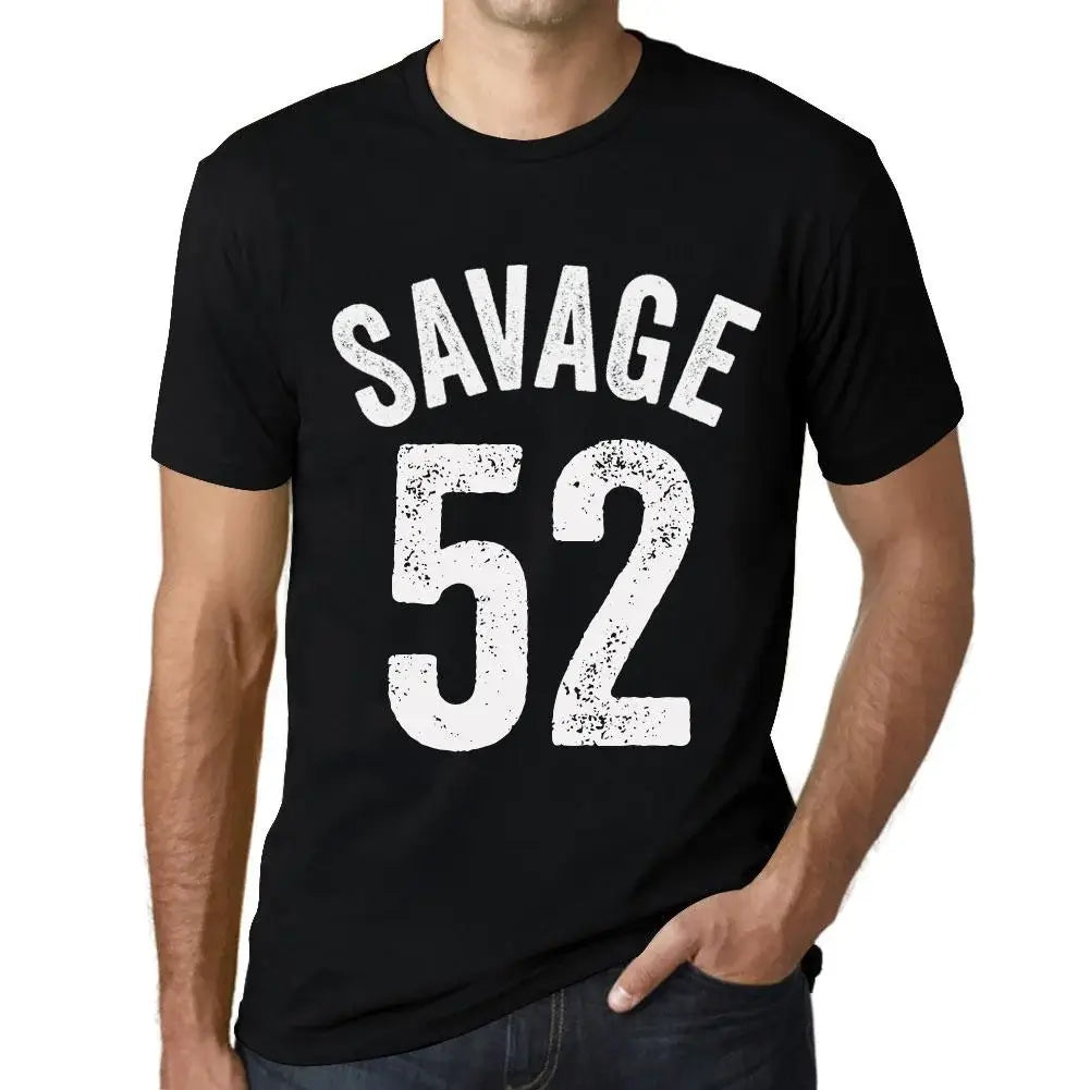 Men's Graphic T-Shirt Savage 52 52nd Birthday Anniversary 52 Year Old Gift 1972 Vintage Eco-Friendly Short Sleeve Novelty Tee