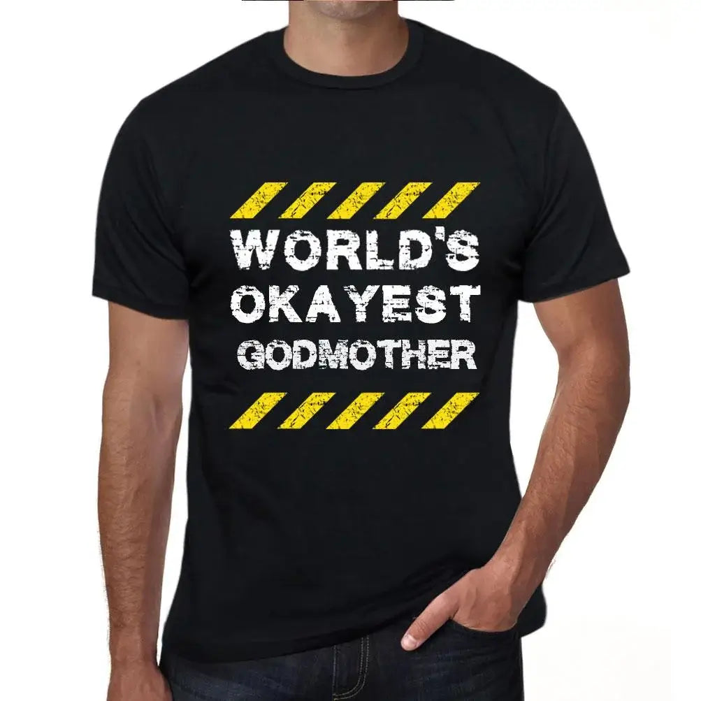 Men's Graphic T-Shirt Worlds Okayest Godmother Eco-Friendly Limited Edition Short Sleeve Tee-Shirt Vintage Birthday Gift Novelty