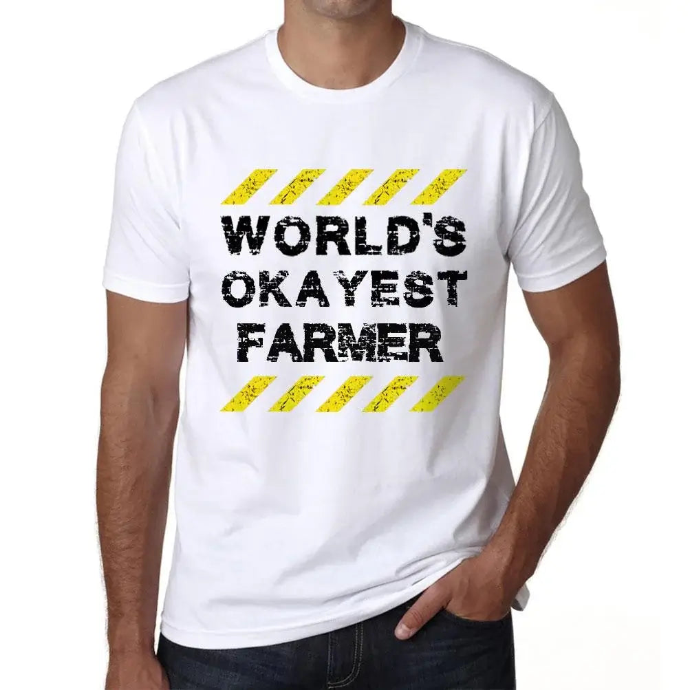 Men's Graphic T-Shirt Worlds Okayest Farmer Eco-Friendly Limited Edition Short Sleeve Tee-Shirt Vintage Birthday Gift Novelty