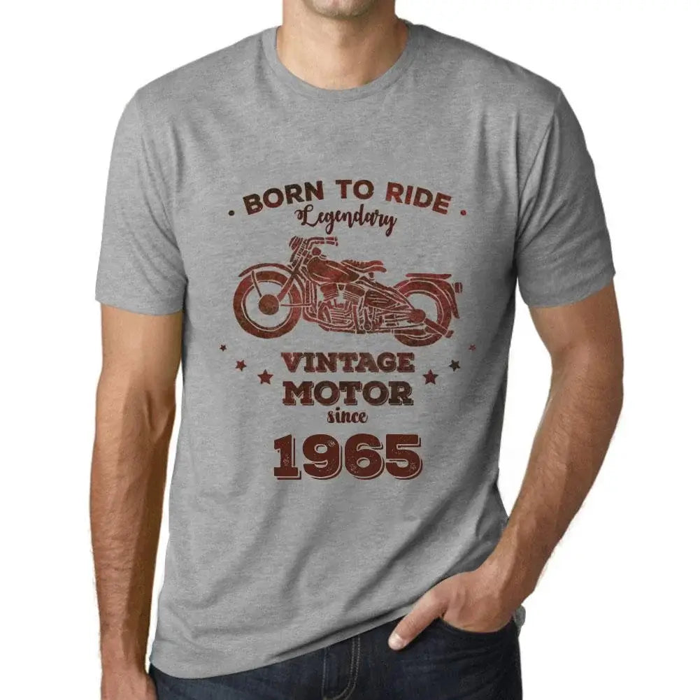 Men's Graphic T-Shirt Born to Ride Legendary Motor Since 1965 59th Birthday Anniversary 59 Year Old Gift 1965 Vintage Eco-Friendly Short Sleeve Novelty Tee