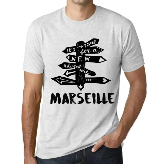 Men's Graphic T-Shirt It’s Time For A New Adventure In Marseille Eco-Friendly Limited Edition Short Sleeve Tee-Shirt Vintage Birthday Gift Novelty