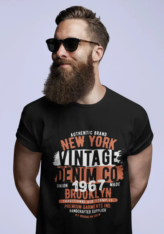 Men's Graphic T-Shirt Vintage Denim Since 1967 Deep Black