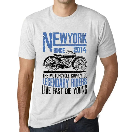 Men's Graphic T-Shirt Motorcycle Legendary Riders Since 2014 10th Birthday Anniversary 10 Year Old Gift 2014 Vintage Eco-Friendly Short Sleeve Novelty Tee
