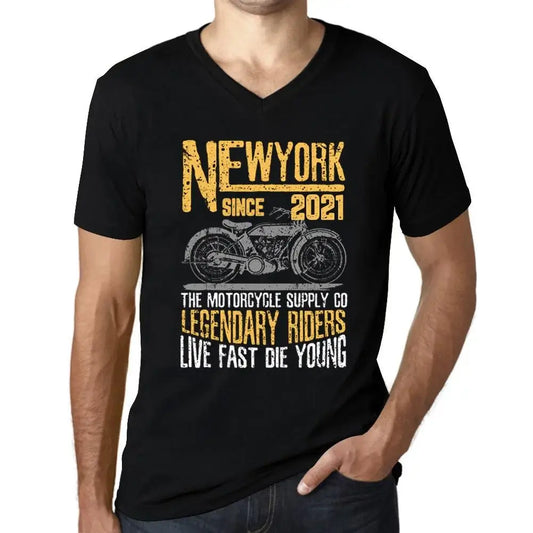 Men's Graphic T-Shirt V Neck Motorcycle Legendary Riders Since 2021 3rd Birthday Anniversary 3 Year Old Gift 2021 Vintage Eco-Friendly Short Sleeve Novelty Tee