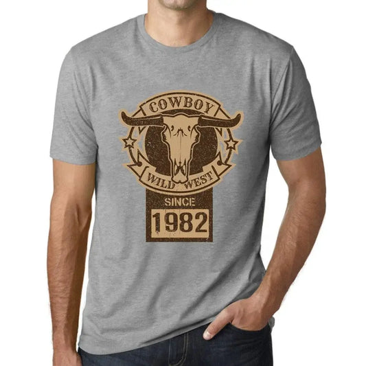 Men's Graphic T-Shirt Wild West Cowboy Since 1982 42nd Birthday Anniversary 42 Year Old Gift 1982 Vintage Eco-Friendly Short Sleeve Novelty Tee
