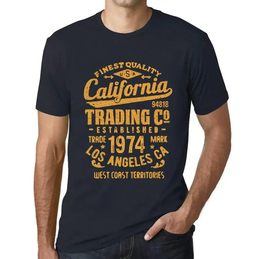 Men's Graphic T-Shirt California Trading Since 1974 50th Birthday Anniversary 50 Year Old Gift 1974 Vintage Eco-Friendly Short Sleeve Novelty Tee