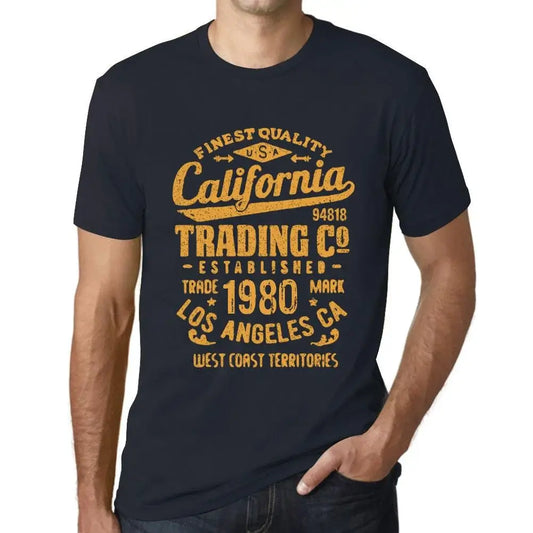 Men's Graphic T-Shirt California Trading Since 1980 44th Birthday Anniversary 44 Year Old Gift 1980 Vintage Eco-Friendly Short Sleeve Novelty Tee