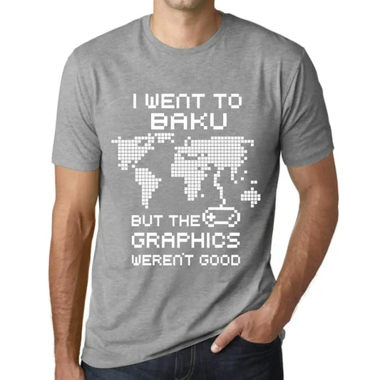 Men's Graphic T-Shirt I Went To Baku But The Graphics Weren’t Good Eco-Friendly Limited Edition Short Sleeve Tee-Shirt Vintage Birthday Gift Novelty