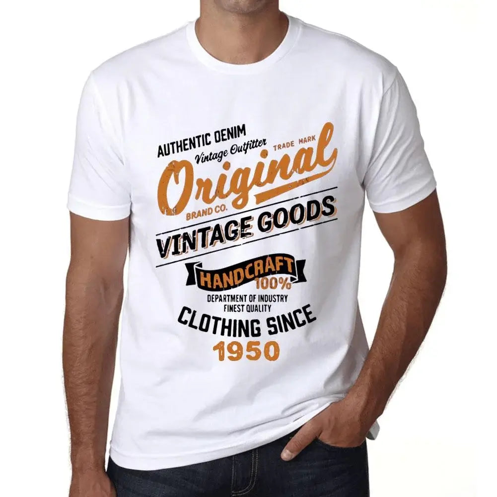 Men's Graphic T-Shirt Original Vintage Clothing Since 1950 74th Birthday Anniversary 74 Year Old Gift 1950 Vintage Eco-Friendly Short Sleeve Novelty Tee