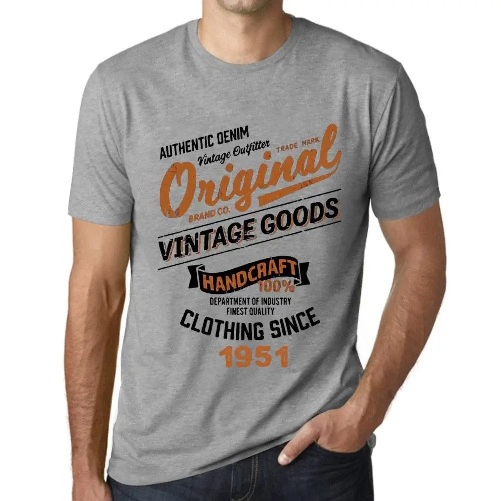 Men's Graphic T-Shirt Original Vintage Clothing Since 1951 73rd Birthday Anniversary 73 Year Old Gift 1951 Vintage Eco-Friendly Short Sleeve Novelty Tee