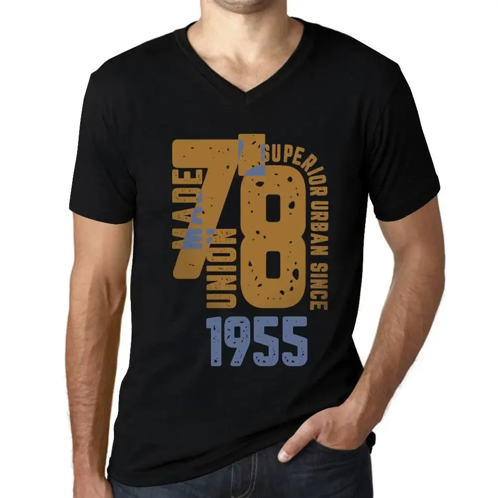 Men's Graphic T-Shirt V Neck Superior Urban Style Since 1955 69th Birthday Anniversary 69 Year Old Gift 1955 Vintage Eco-Friendly Short Sleeve Novelty Tee