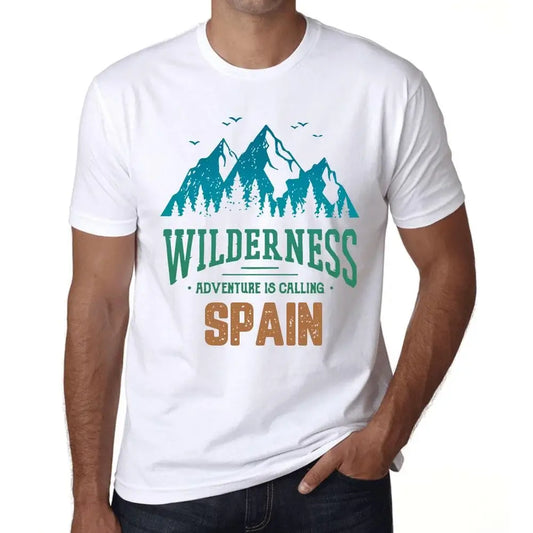 Men's Graphic T-Shirt Wilderness, Adventure Is Calling Spain Eco-Friendly Limited Edition Short Sleeve Tee-Shirt Vintage Birthday Gift Novelty