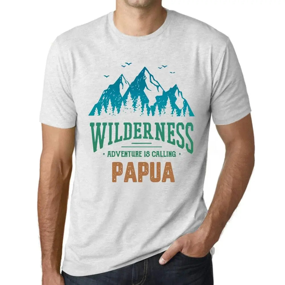 Men's Graphic T-Shirt Wilderness, Adventure Is Calling Papua Eco-Friendly Limited Edition Short Sleeve Tee-Shirt Vintage Birthday Gift Novelty