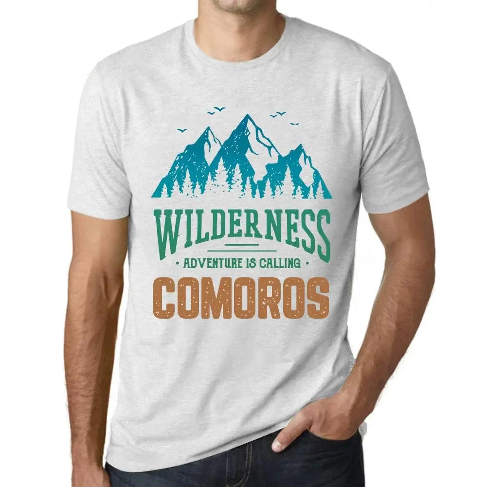 Men's Graphic T-Shirt Wilderness, Adventure Is Calling Comoros Eco-Friendly Limited Edition Short Sleeve Tee-Shirt Vintage Birthday Gift Novelty