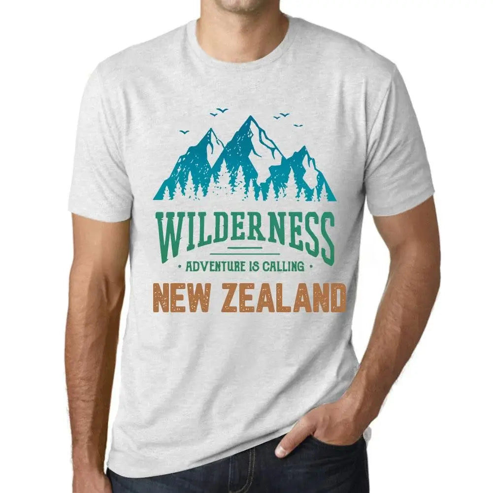 Men's Graphic T-Shirt Wilderness, Adventure Is Calling New Zealand Eco-Friendly Limited Edition Short Sleeve Tee-Shirt Vintage Birthday Gift Novelty