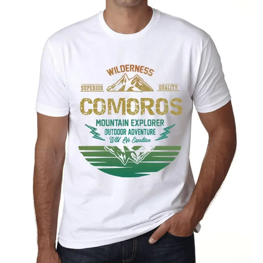 Men's Graphic T-Shirt Outdoor Adventure, Wilderness, Mountain Explorer Comoros Eco-Friendly Limited Edition Short Sleeve Tee-Shirt Vintage Birthday Gift Novelty