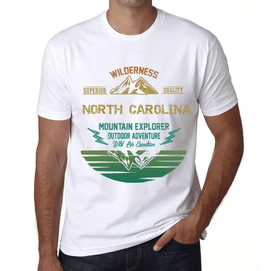 Men's Graphic T-Shirt Outdoor Adventure, Wilderness, Mountain Explorer North Carolina Eco-Friendly Limited Edition Short Sleeve Tee-Shirt Vintage Birthday Gift Novelty