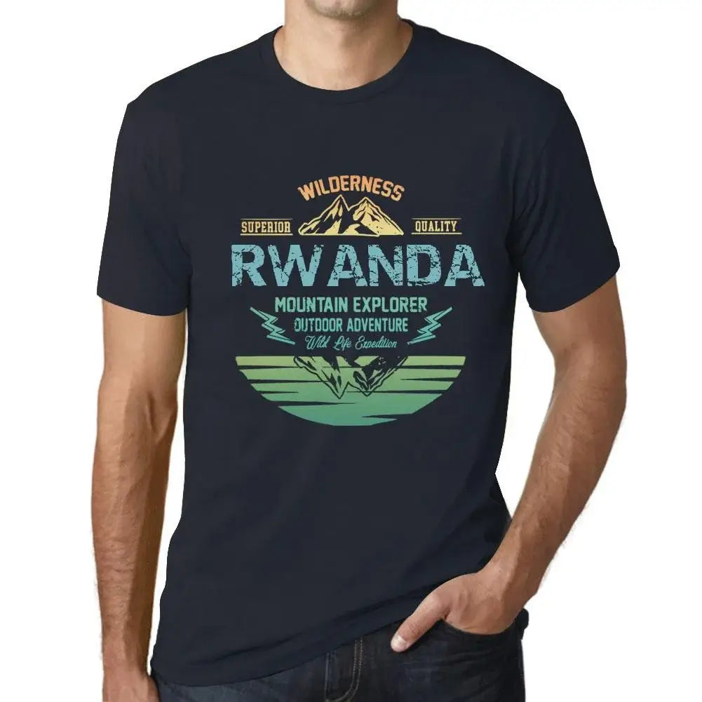 Men's Graphic T-Shirt Outdoor Adventure, Wilderness, Mountain Explorer Rwanda Eco-Friendly Limited Edition Short Sleeve Tee-Shirt Vintage Birthday Gift Novelty