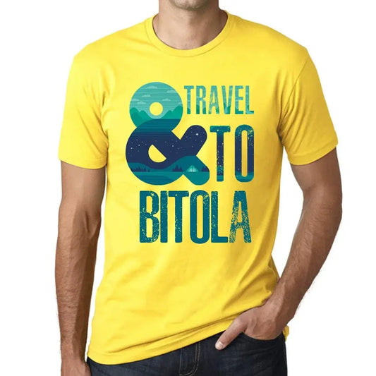 Men's Graphic T-Shirt And Travel To Bitola Eco-Friendly Limited Edition Short Sleeve Tee-Shirt Vintage Birthday Gift Novelty