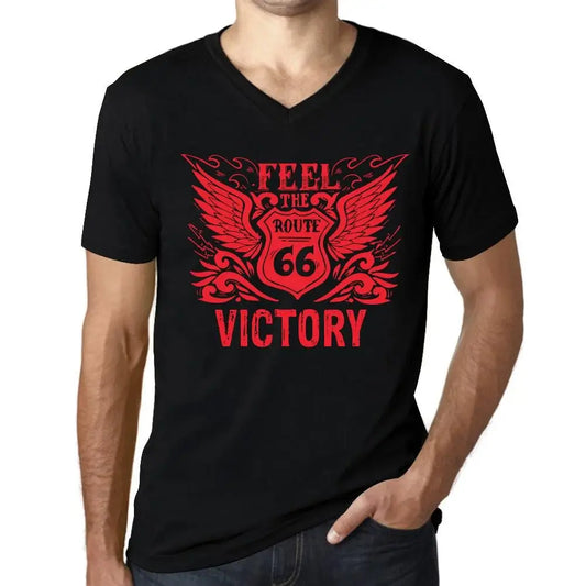 Men's Graphic T-Shirt V Neck Feel The Victory Eco-Friendly Limited Edition Short Sleeve Tee-Shirt Vintage Birthday Gift Novelty