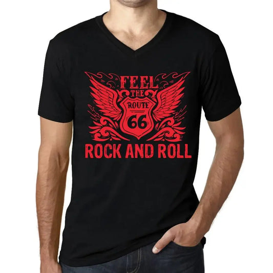 Men's Graphic T-Shirt V Neck Feel The Rock And Roll Eco-Friendly Limited Edition Short Sleeve Tee-Shirt Vintage Birthday Gift Novelty