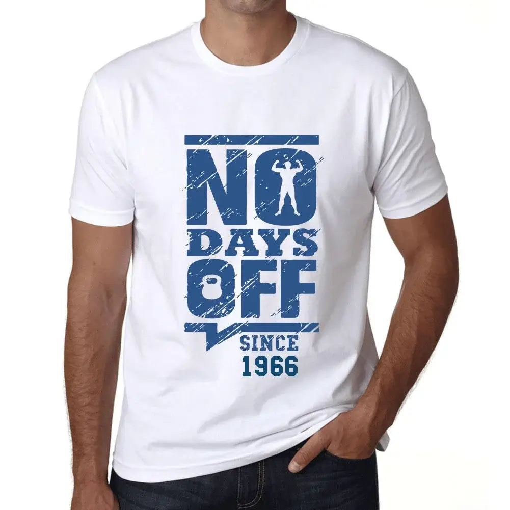 Men's Graphic T-Shirt No Days Off Since 1966 58th Birthday Anniversary 58 Year Old Gift 1966 Vintage Eco-Friendly Short Sleeve Novelty Tee