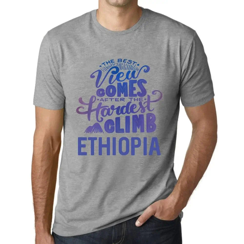 Men's Graphic T-Shirt The Best View Comes After Hardest Mountain Climb Ethiopia Eco-Friendly Limited Edition Short Sleeve Tee-Shirt Vintage Birthday Gift Novelty