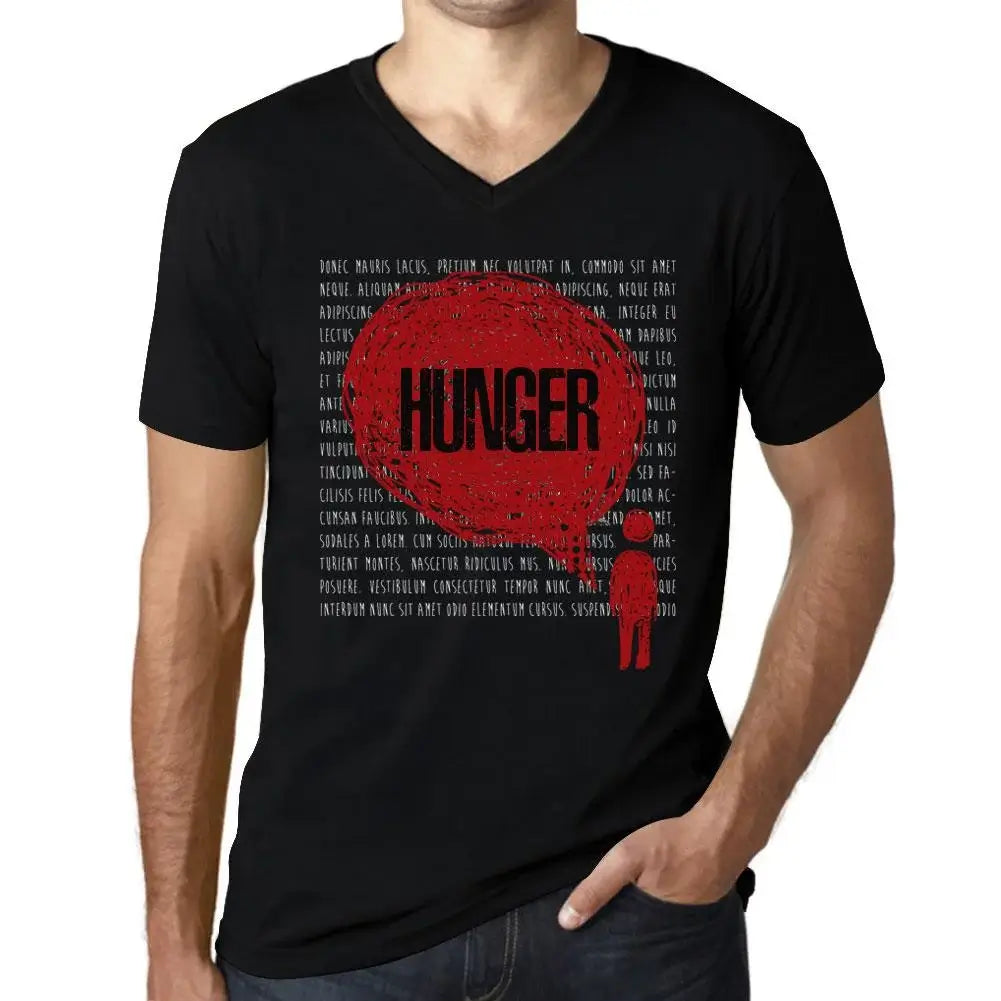 Men's Graphic T-Shirt V Neck Thoughts Hunger Eco-Friendly Limited Edition Short Sleeve Tee-Shirt Vintage Birthday Gift Novelty