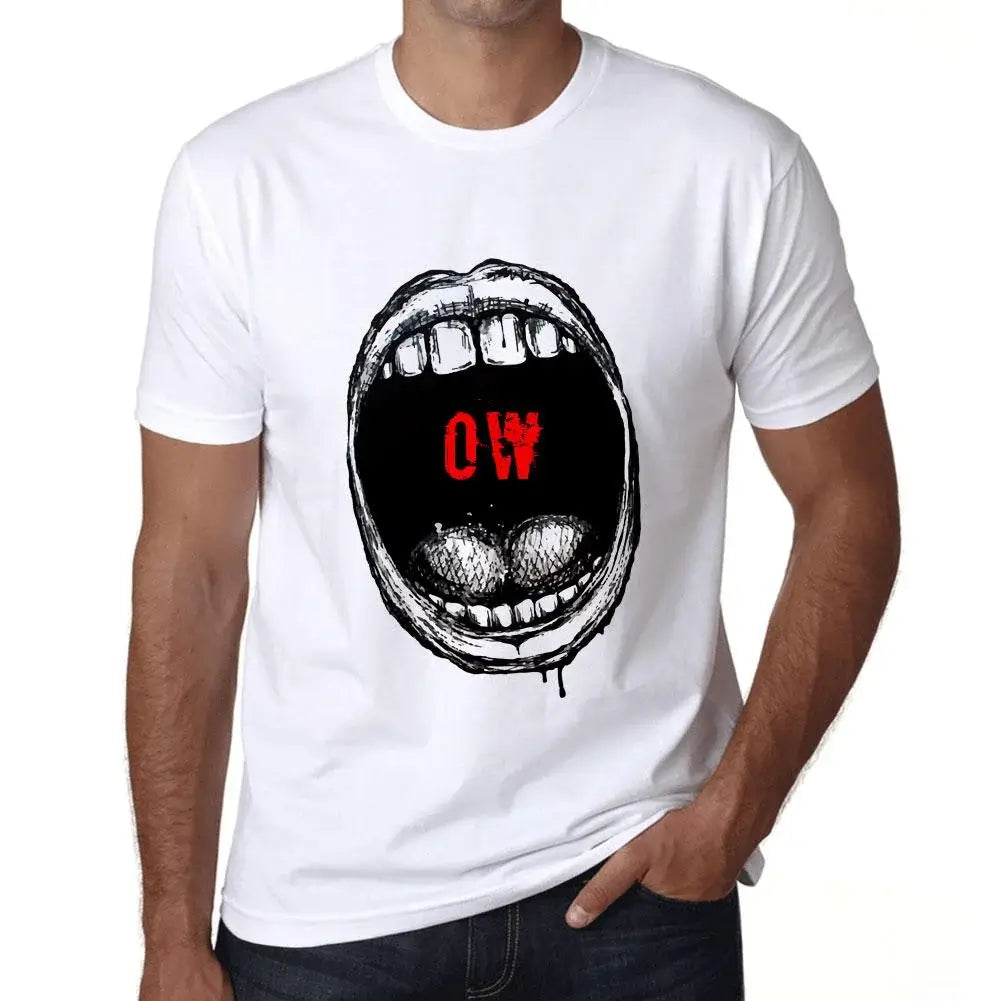 Men's Graphic T-Shirt Mouth Expressions Ow Eco-Friendly Limited Edition Short Sleeve Tee-Shirt Vintage Birthday Gift Novelty
