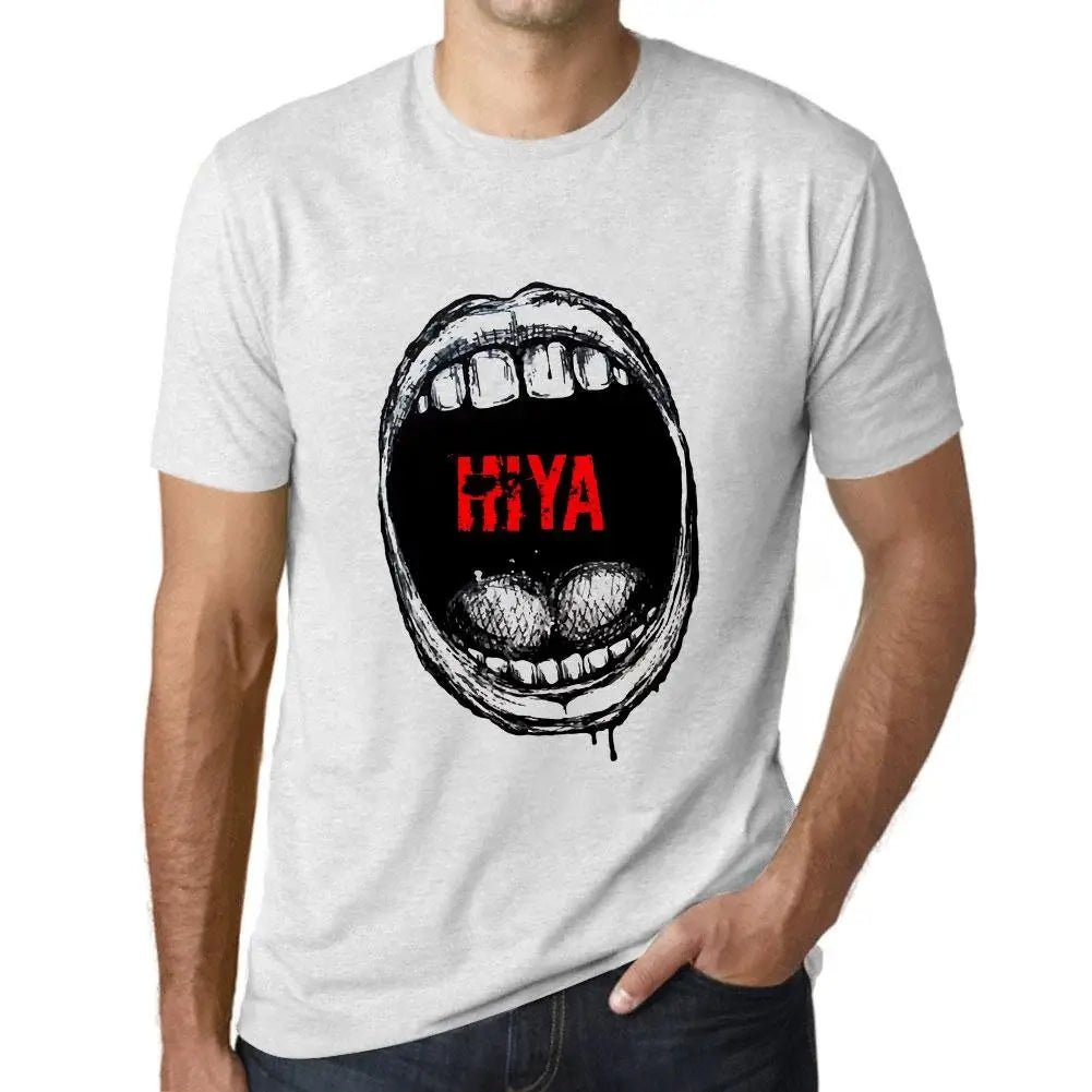 Men's Graphic T-Shirt Mouth Expressions Hiya Eco-Friendly Limited Edition Short Sleeve Tee-Shirt Vintage Birthday Gift Novelty