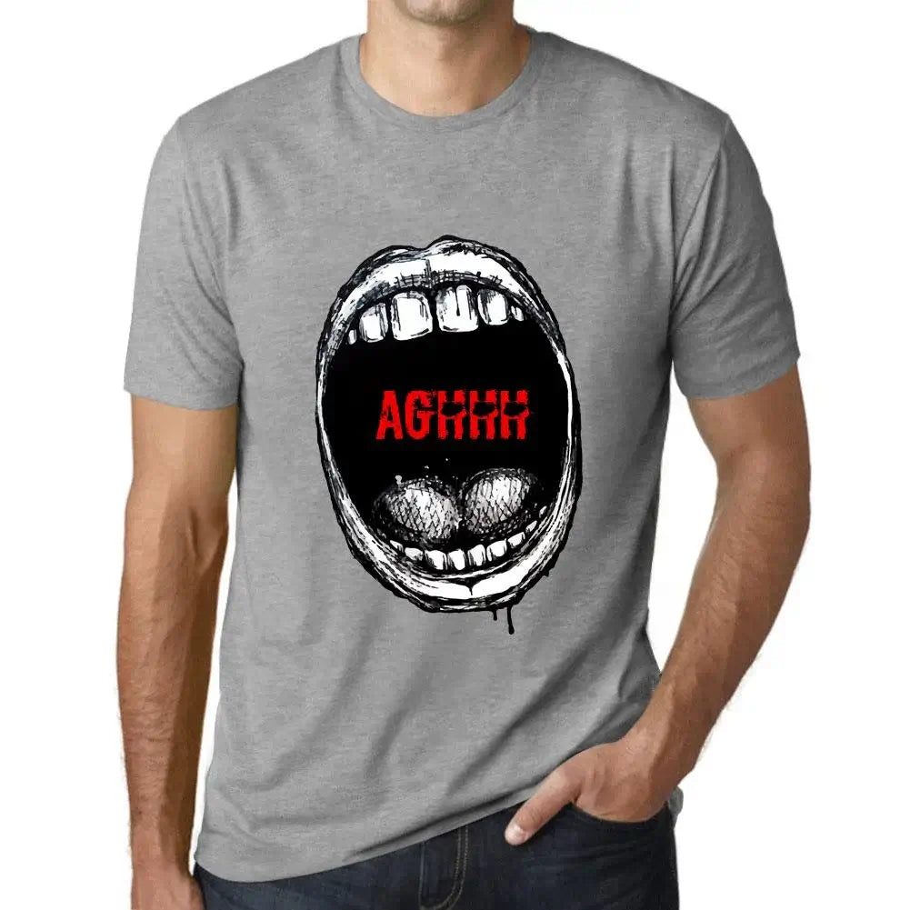 Men's Graphic T-Shirt Mouth Expressions Aghhh Eco-Friendly Limited Edition Short Sleeve Tee-Shirt Vintage Birthday Gift Novelty